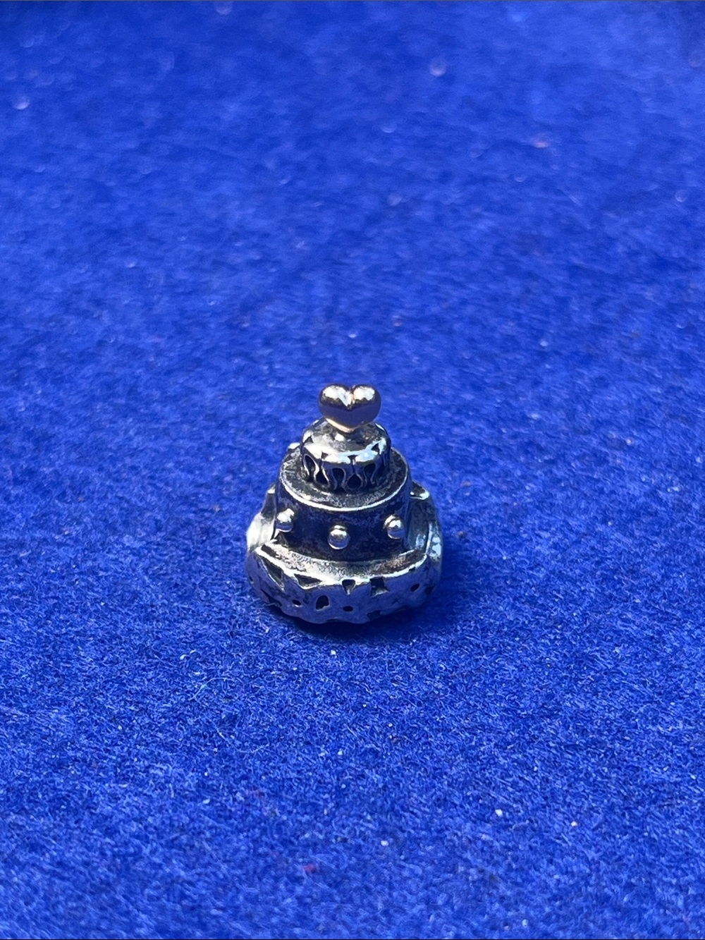 Pandora Sterling Silver Heart-Topped Layered Cake Charm